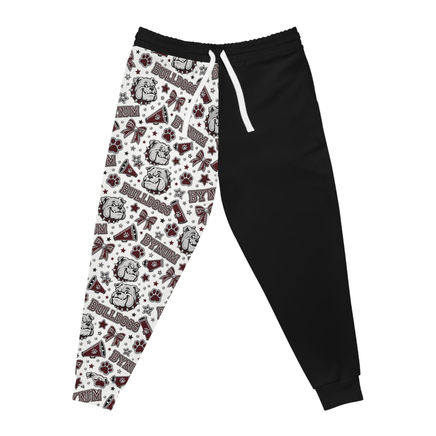 Bulldogs Mascot Athletic Joggers — Half-Print School Spirit Sweatpants