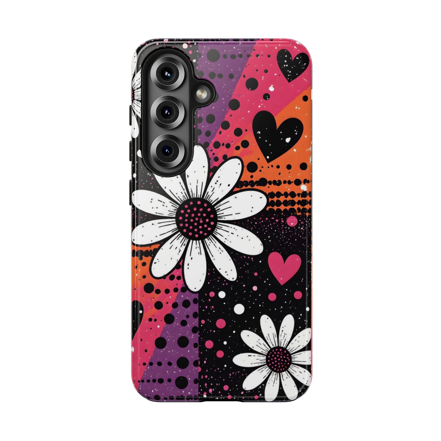 Retro Daisy Hearts Tough Phone Case
