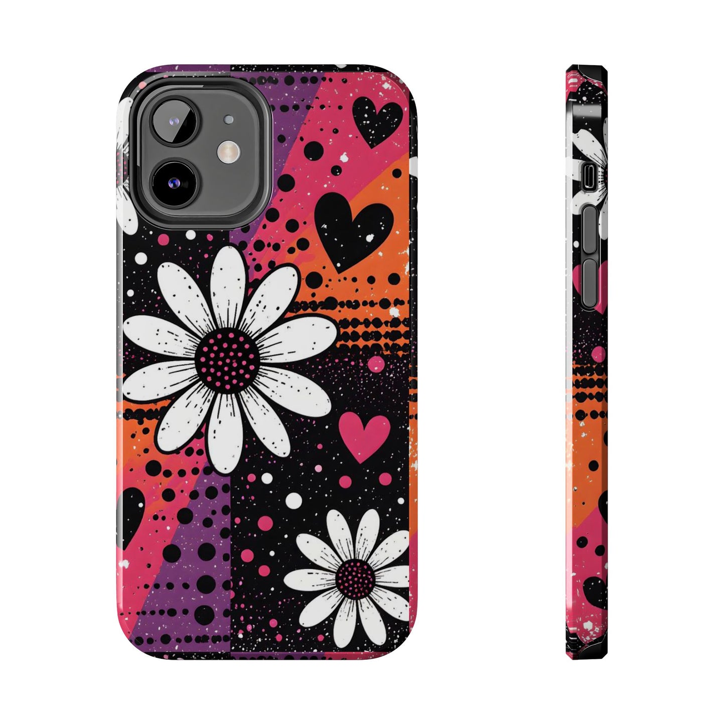 Retro Daisy Hearts Tough Phone Case