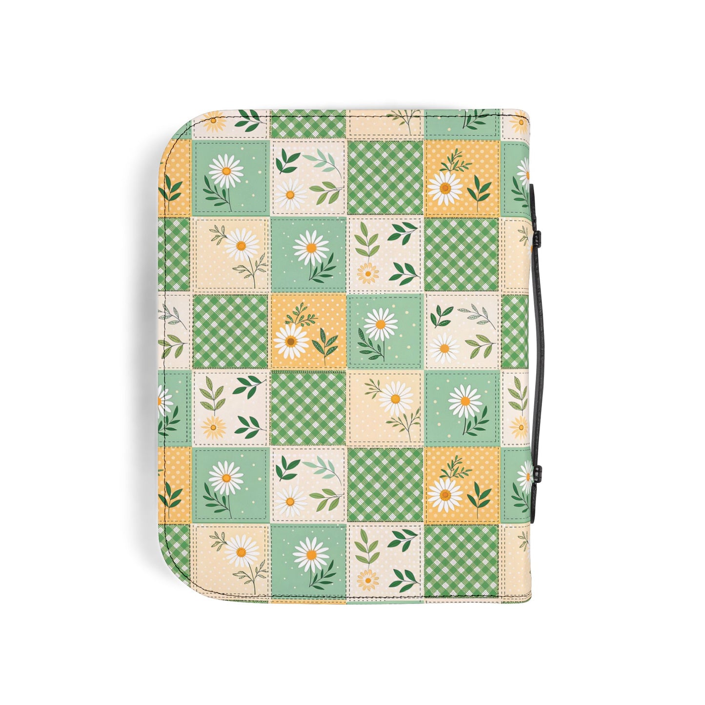 Green Daisy Patchwork Zippered Bible Cover