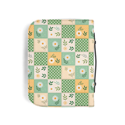 Green Daisy Patchwork Zippered Bible Cover
