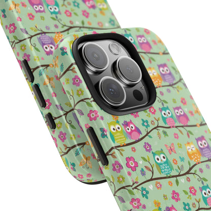 Cute Owl Pattern Tough Phone Case