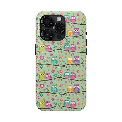 Cute Owl Pattern Tough Phone Case