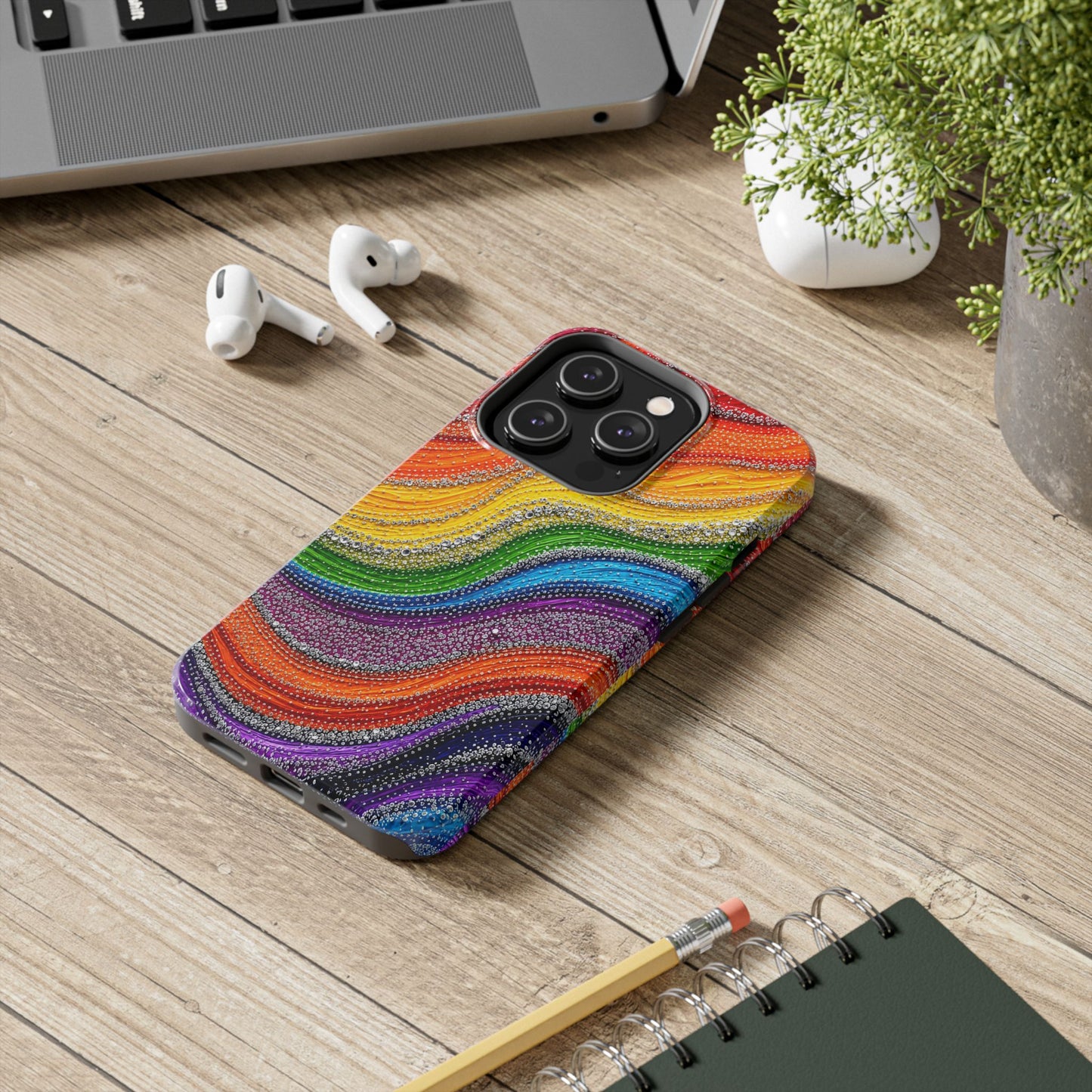 Rainbow Wave Tough Phone Case