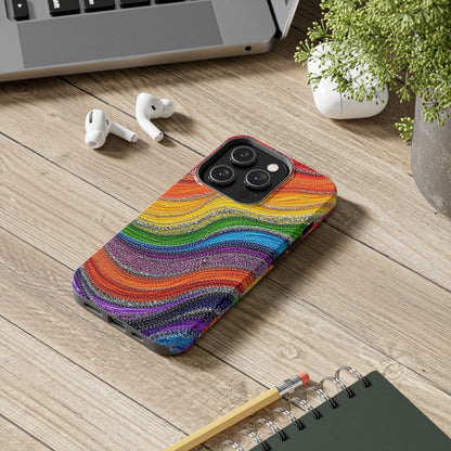 Rainbow Wave Tough Phone Case
