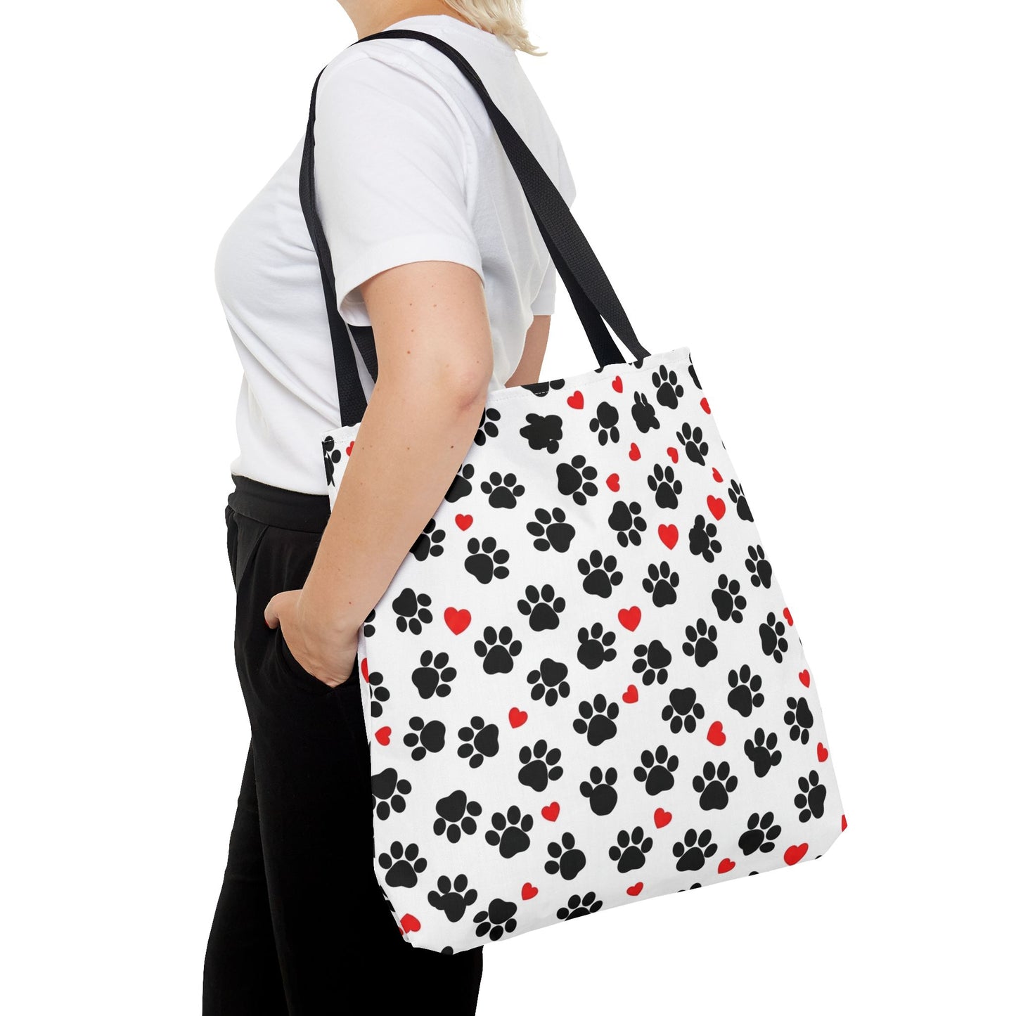 Paw Print & Hearts Tote Bag