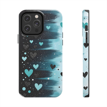 Teal Heart Brushstroke Tough Phone Case