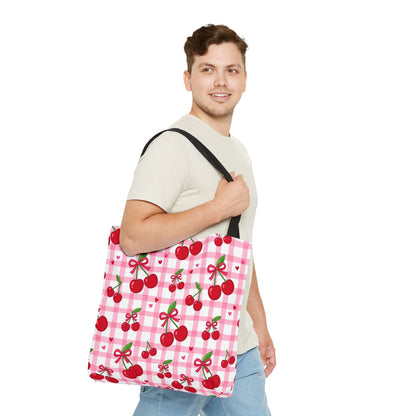 Cherry Gingham Tote Bag