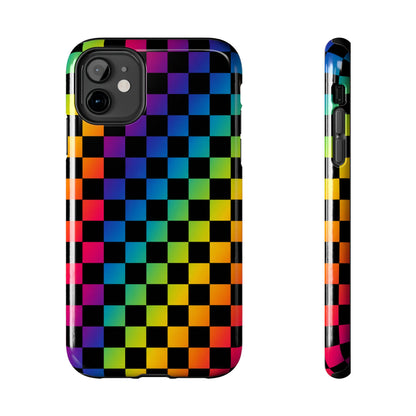 Rainbow Checkerboard Tough Phone Case