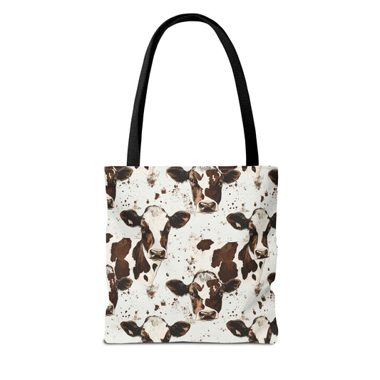 Cow Face Print Tote Bag