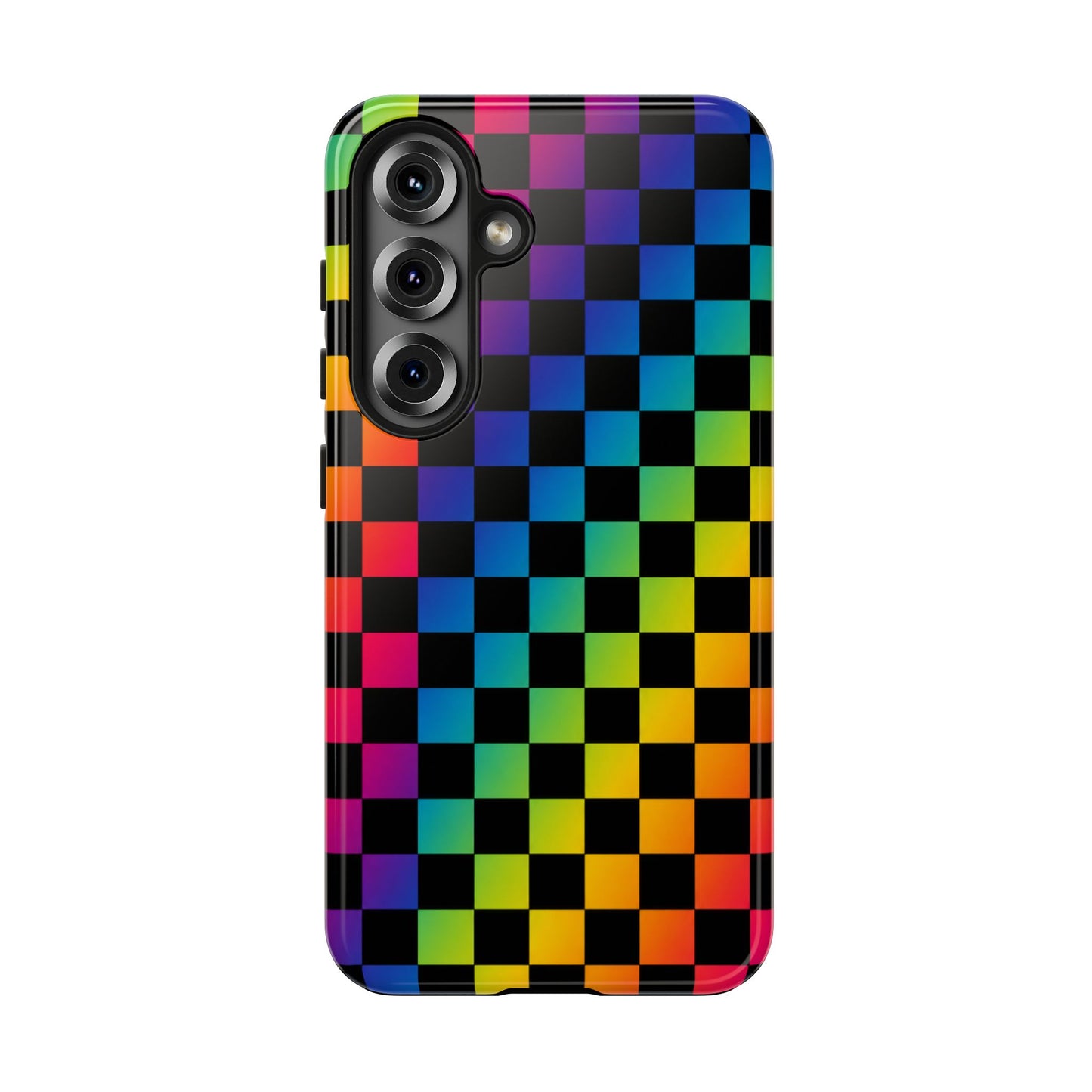 Rainbow Checkerboard Tough Phone Case