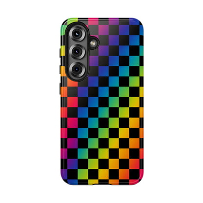 Rainbow Checkerboard Tough Phone Case