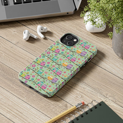 Cute Owl Pattern Tough Phone Case