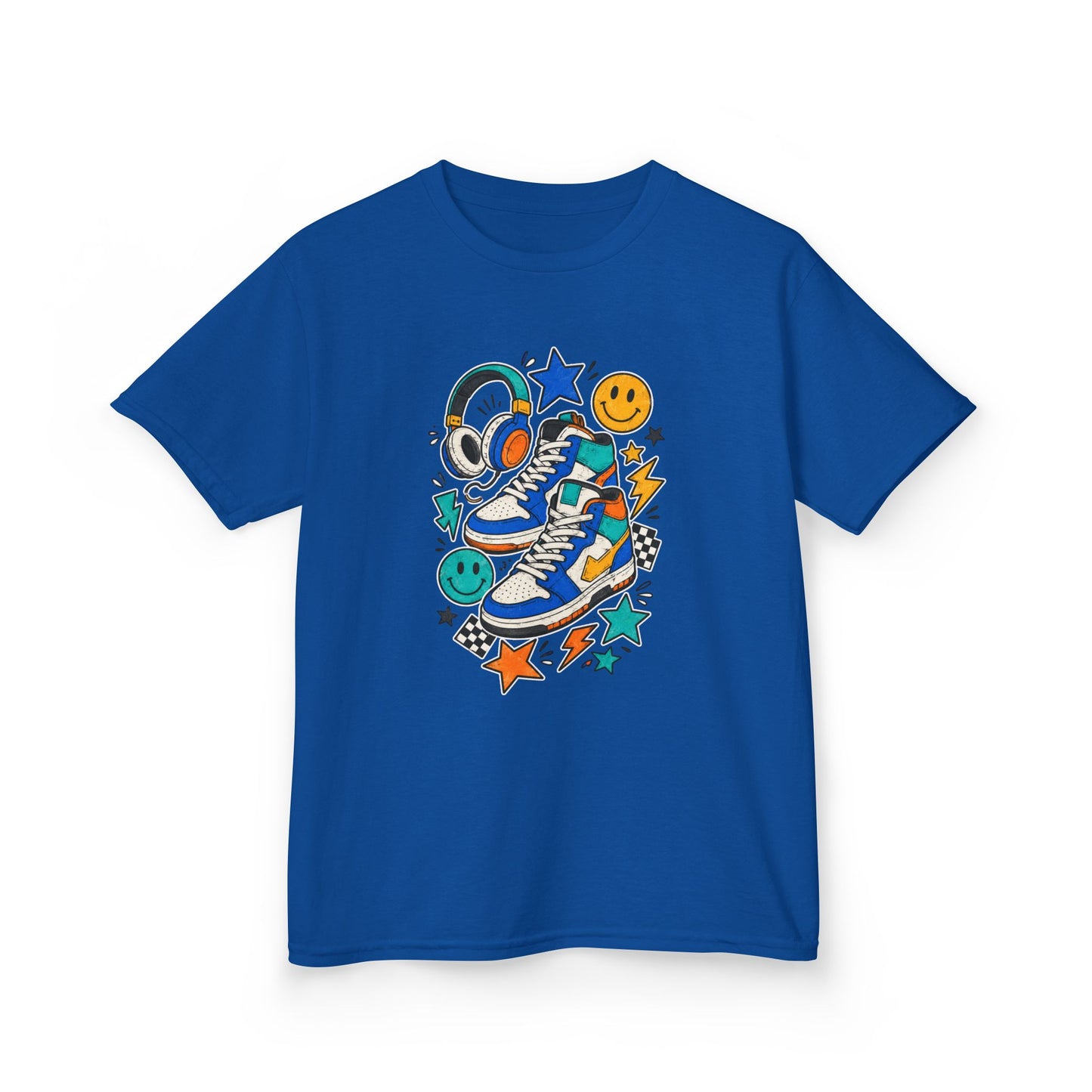 Colorful Skate Shoe & Smiley Graphic