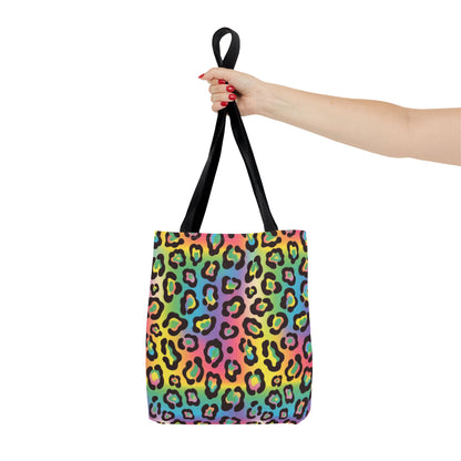 Rainbow Leopard Print Tote Bag