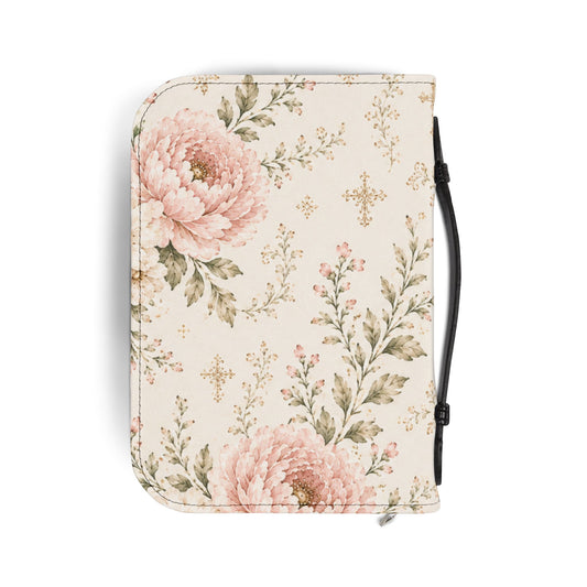 "Walk by Faith" Floral Zippered Bible Cover (2 Corinthians 5:7)