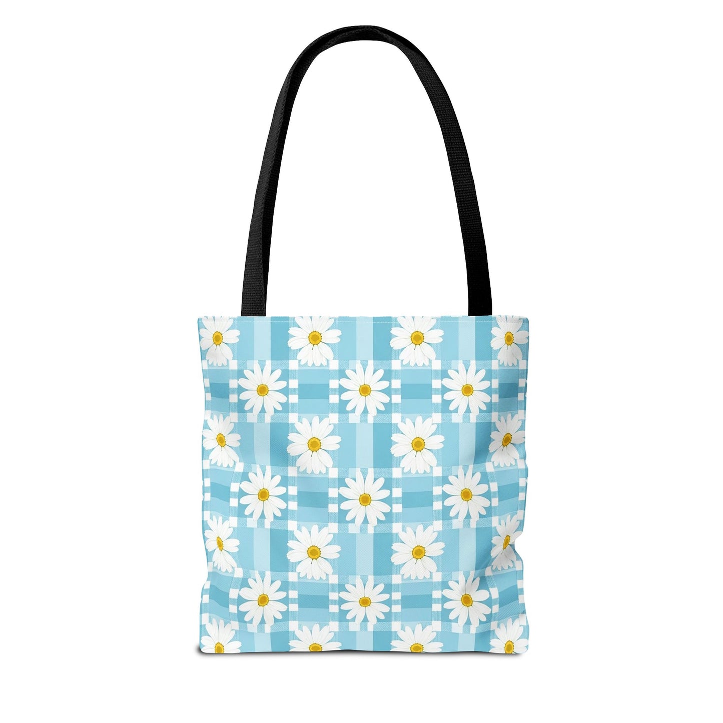 Blue Gingham Daisy Tote