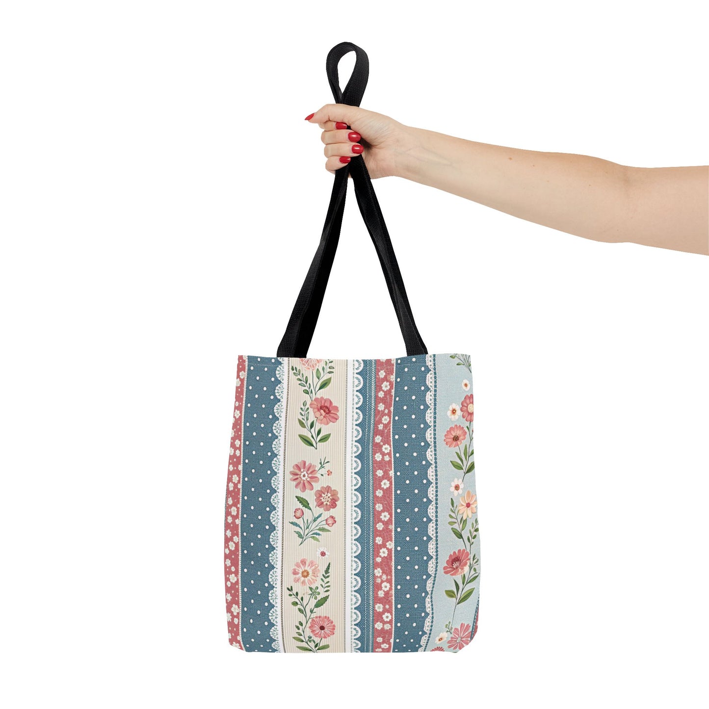 Vintage Rose Pattern Tote Bag