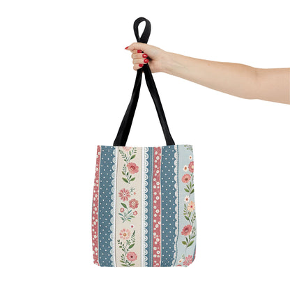Vintage Rose Pattern Tote Bag