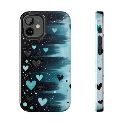 Teal Heart Brushstroke Tough Phone Case