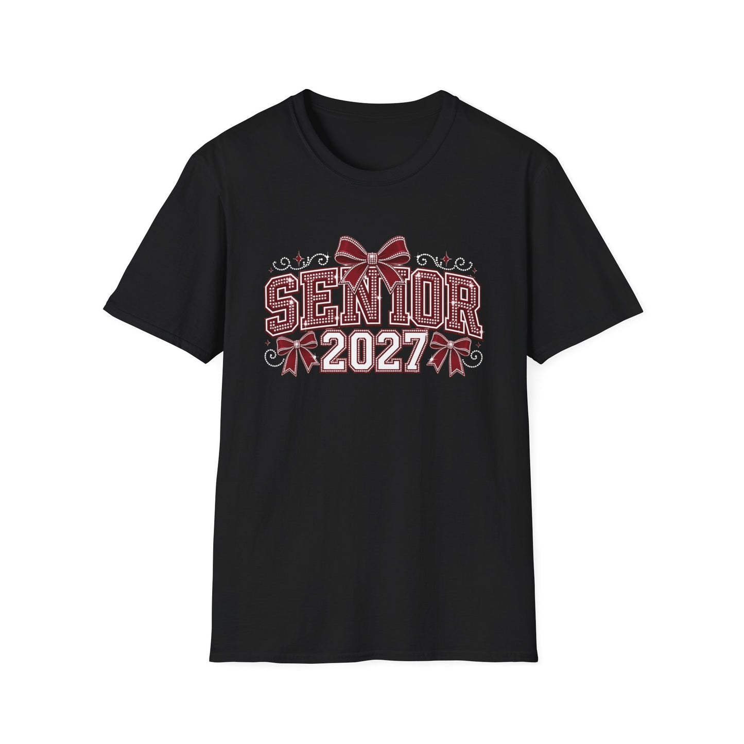Senior 2027 T‑Shirt — Class of 2027 Cheer Bow Design