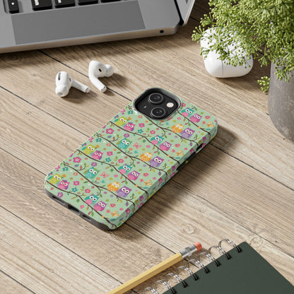 Cute Owl Pattern Tough Phone Case