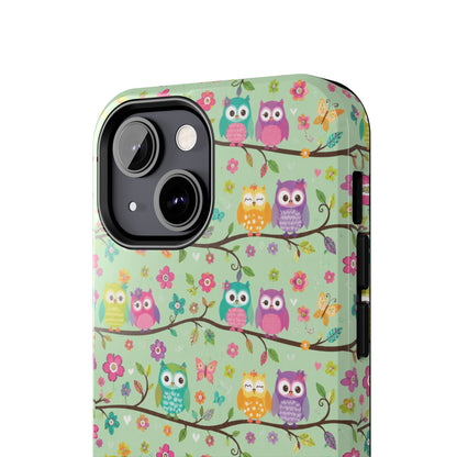 Cute Owl Pattern Tough Phone Case