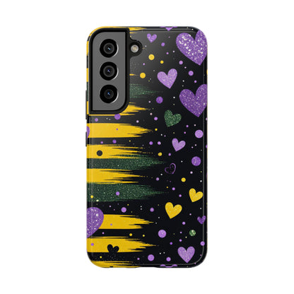 Glitter Hearts Stripe Phone Case