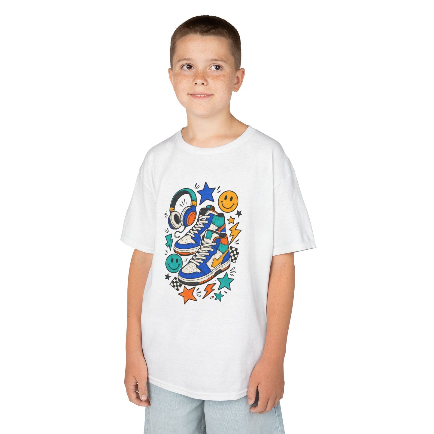 Colorful Skate Shoe & Smiley Graphic