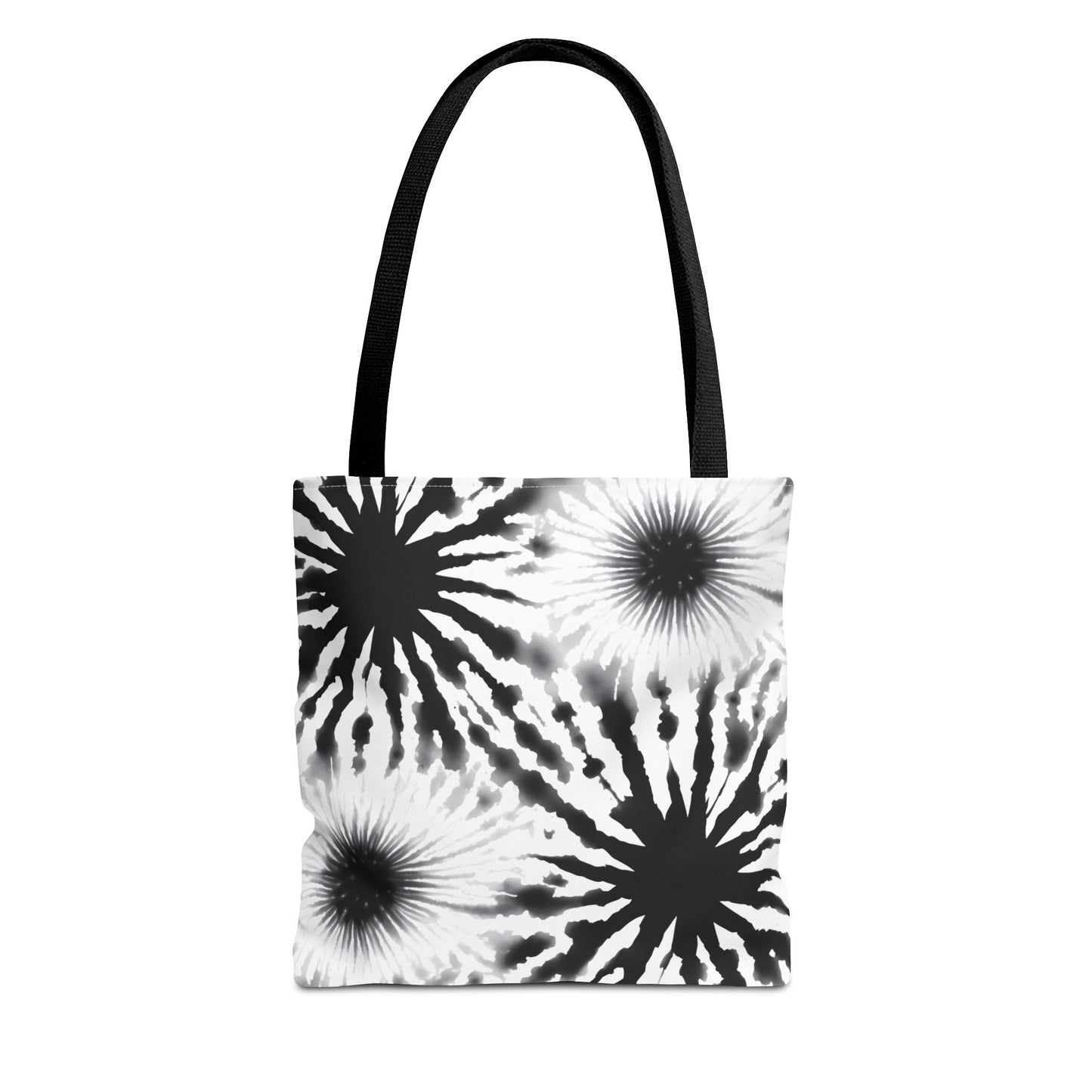 Black & White Burst Tie-Dye Tote Bag