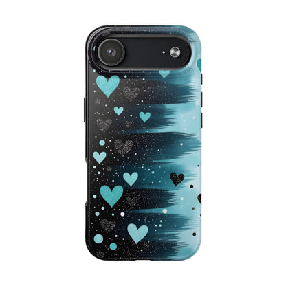 Teal Heart Brushstroke Tough Phone Case