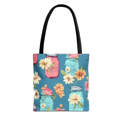 Floral Mason Jar Tote Bag