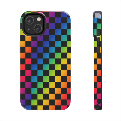 Rainbow Checkerboard Tough Phone Case