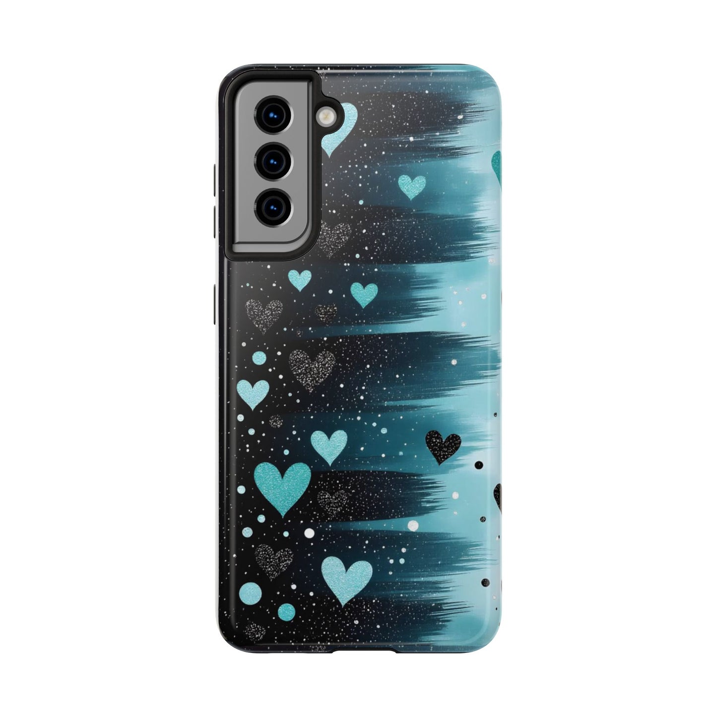 Teal Heart Brushstroke Tough Phone Case