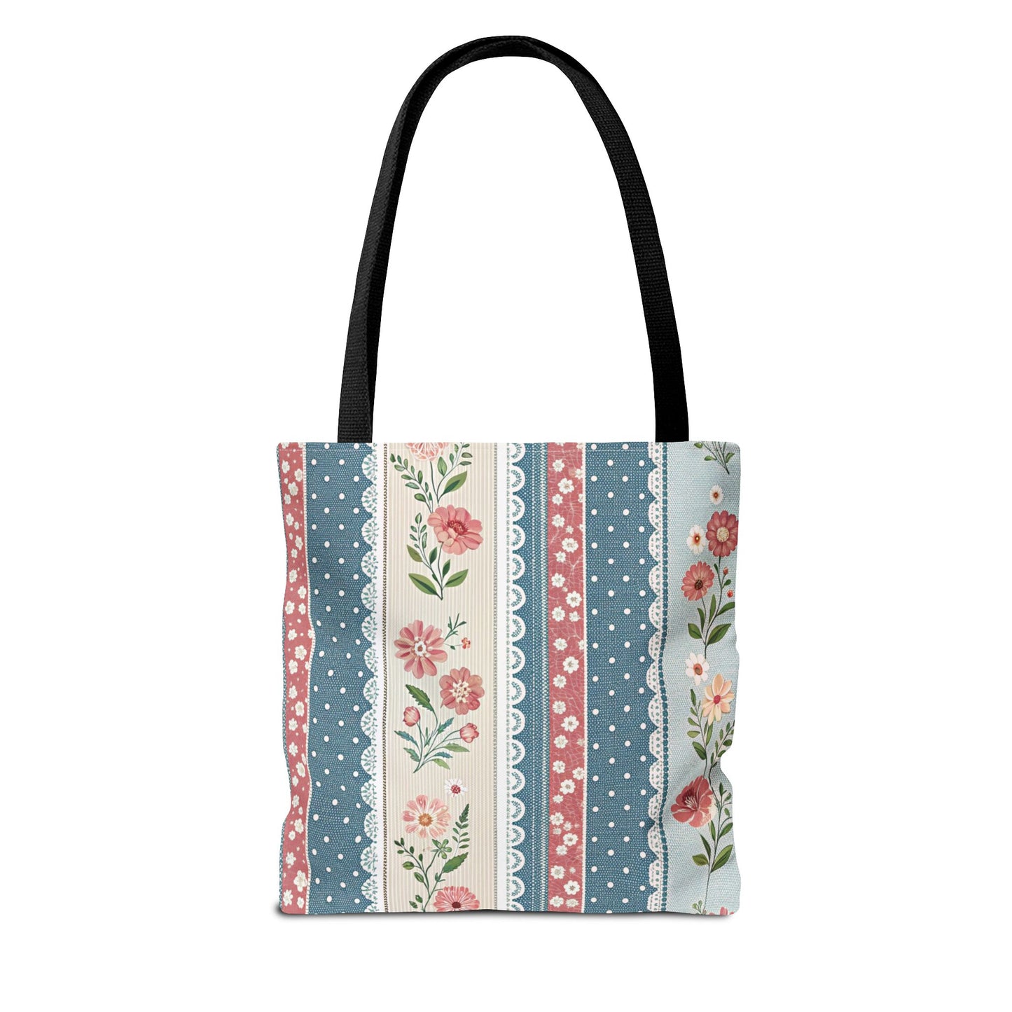 Vintage Rose Pattern Tote Bag