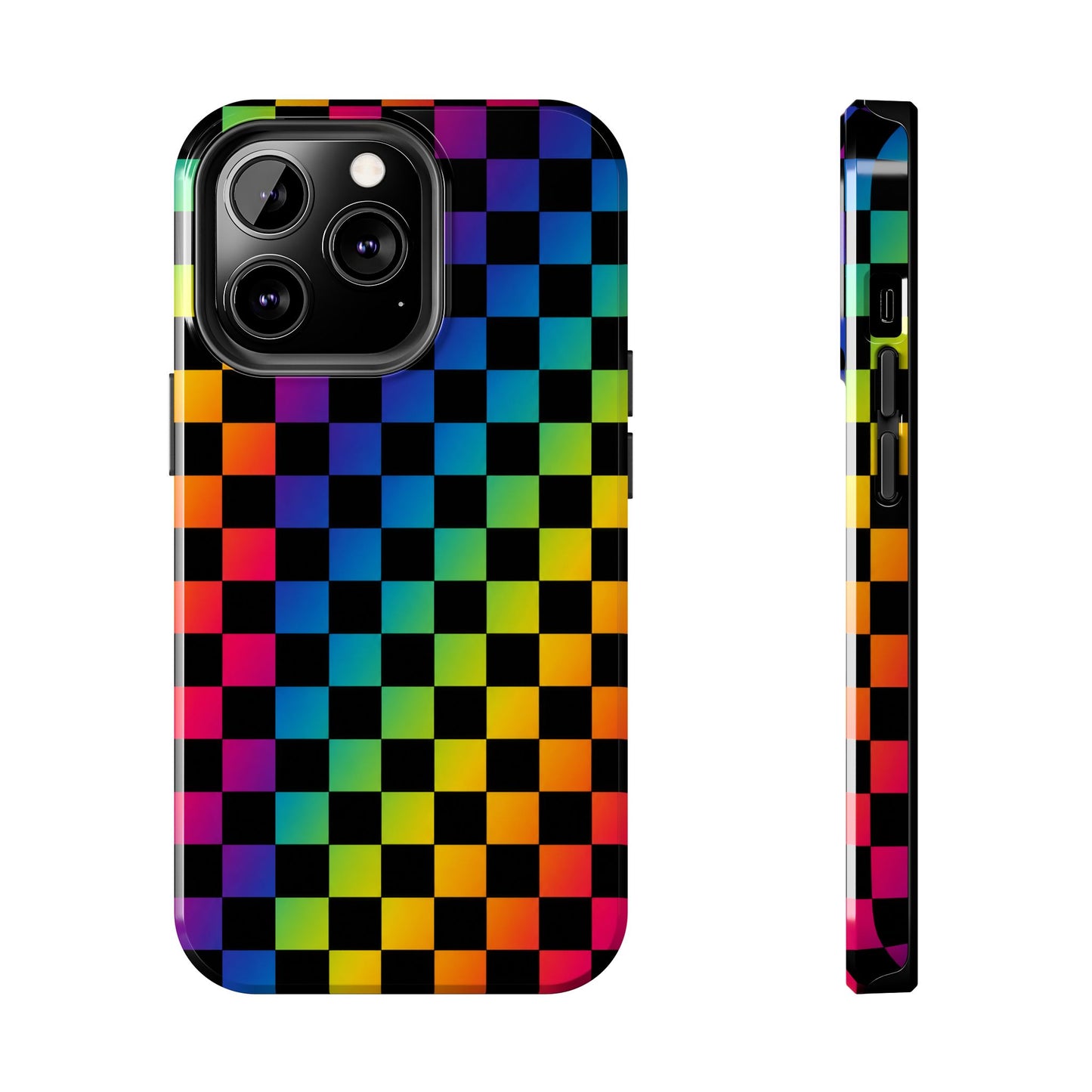 Rainbow Checkerboard Tough Phone Case
