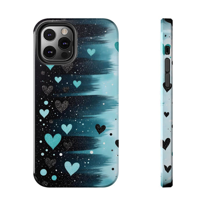 Teal Heart Brushstroke Tough Phone Case