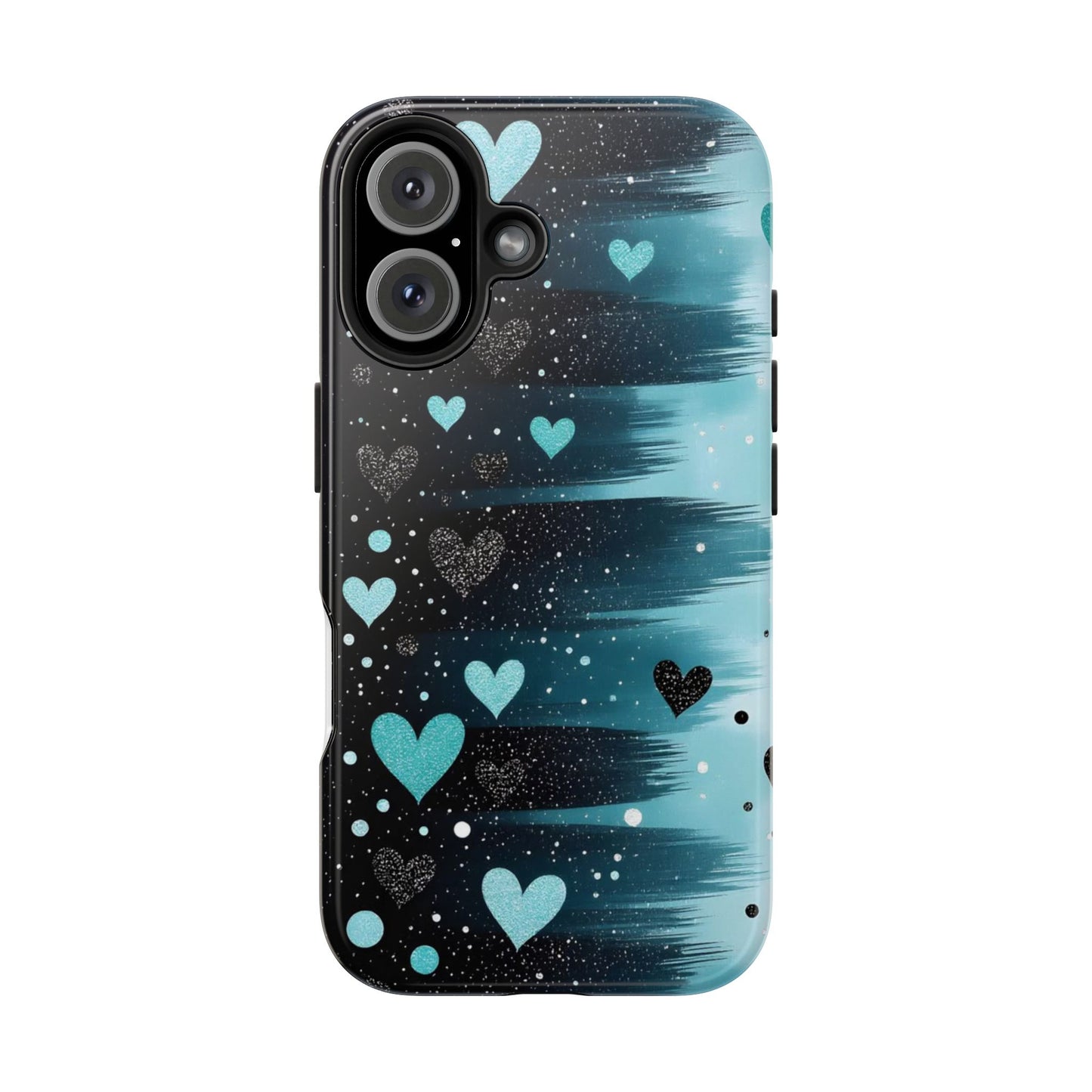 Teal Heart Brushstroke Tough Phone Case