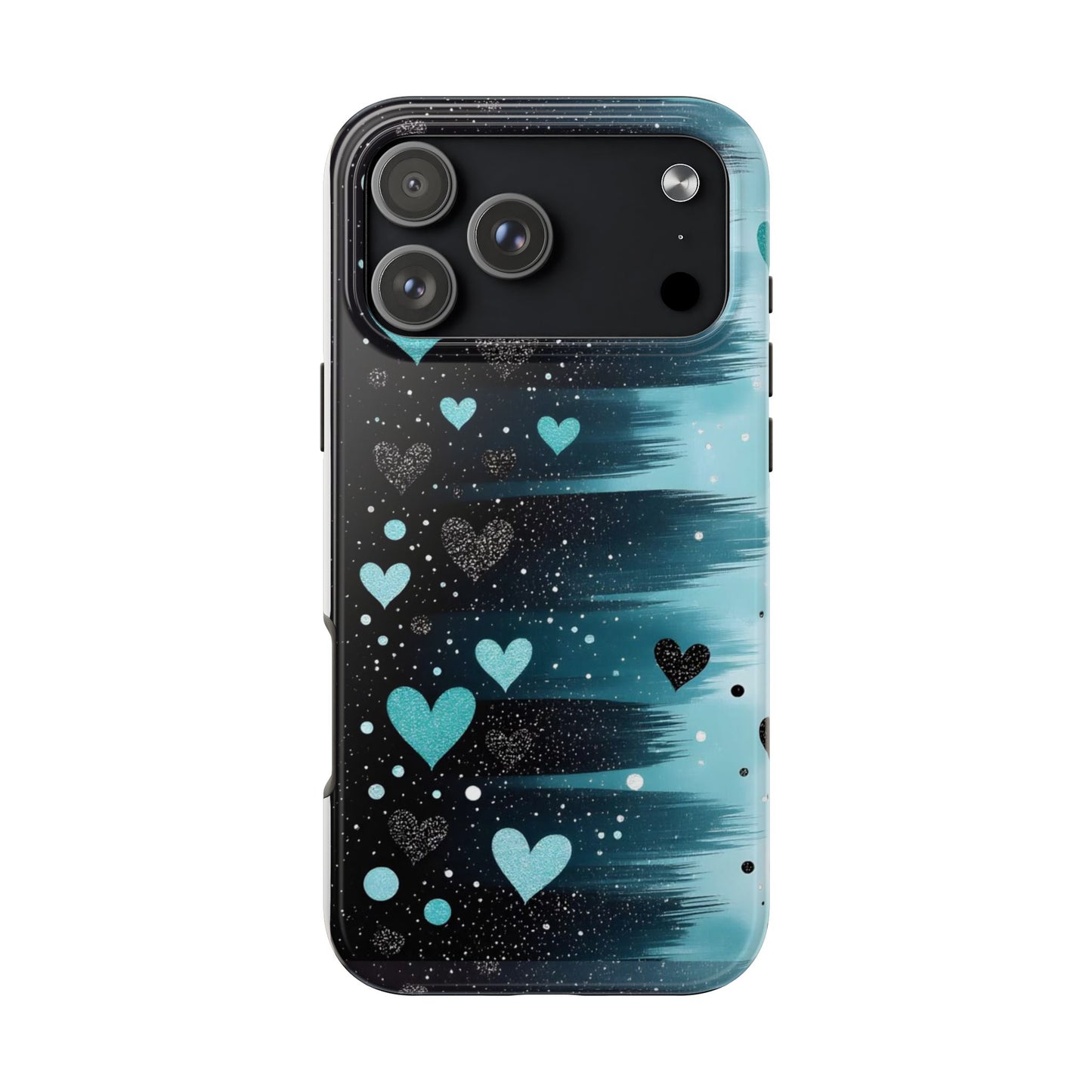 Teal Heart Brushstroke Tough Phone Case