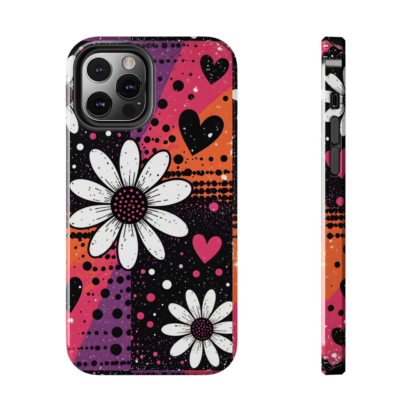 Retro Daisy Hearts Tough Phone Case