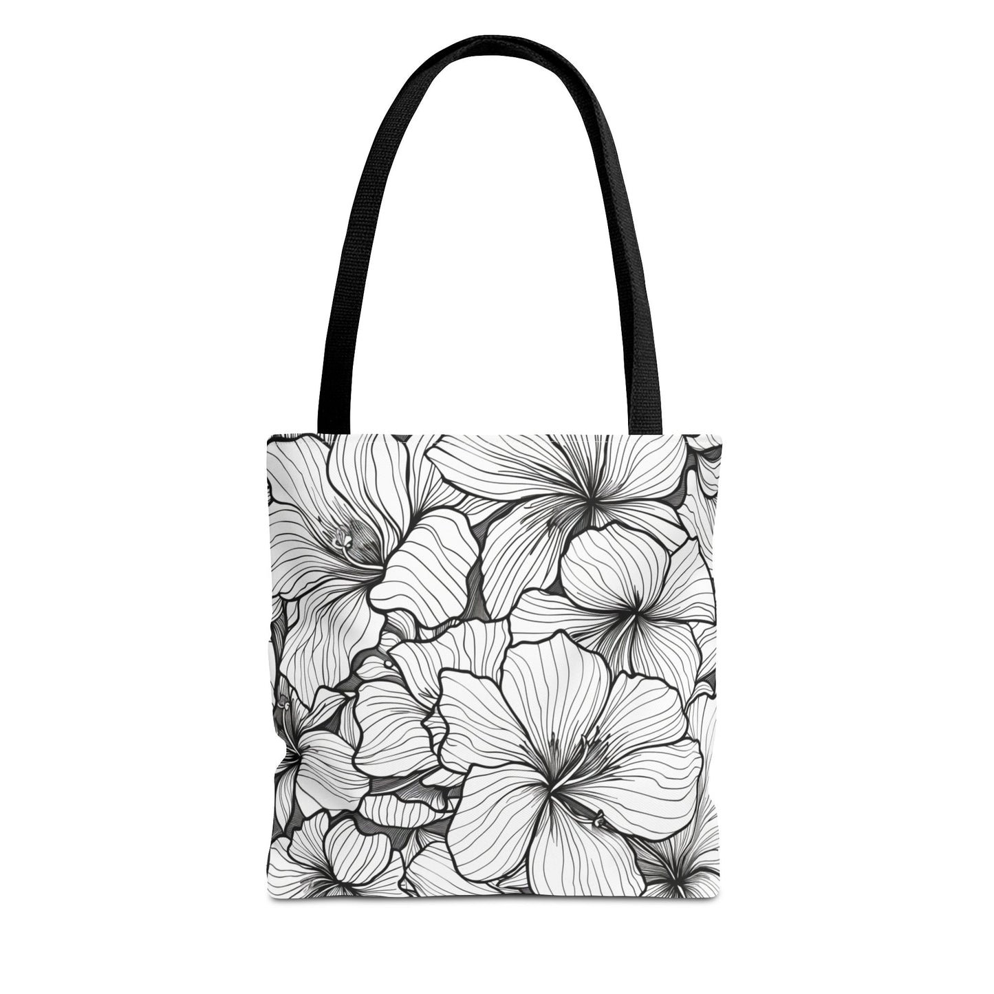 Hand-Drawn Hibiscus Tote Bag