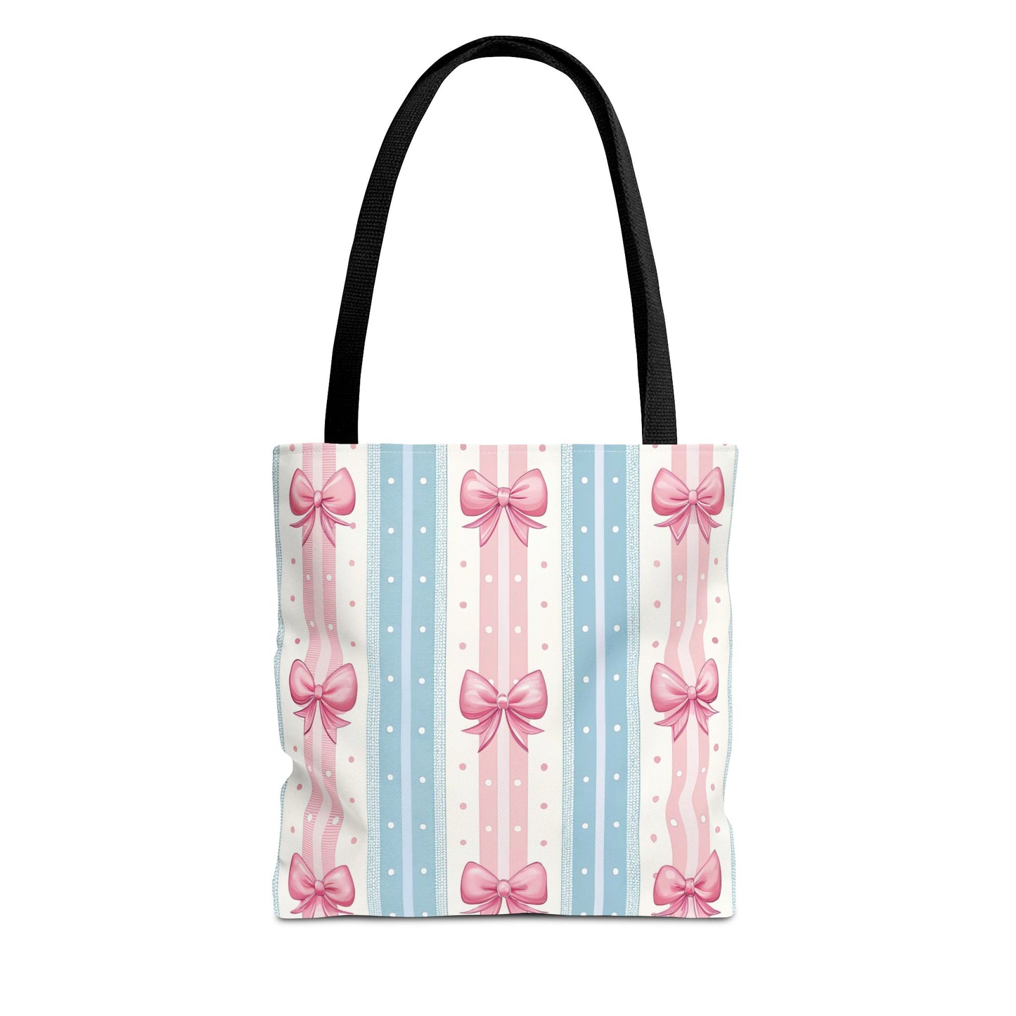 Bow Stripes & Polka Dots Tote Bag