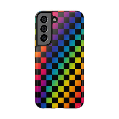 Rainbow Checkerboard Tough Phone Case