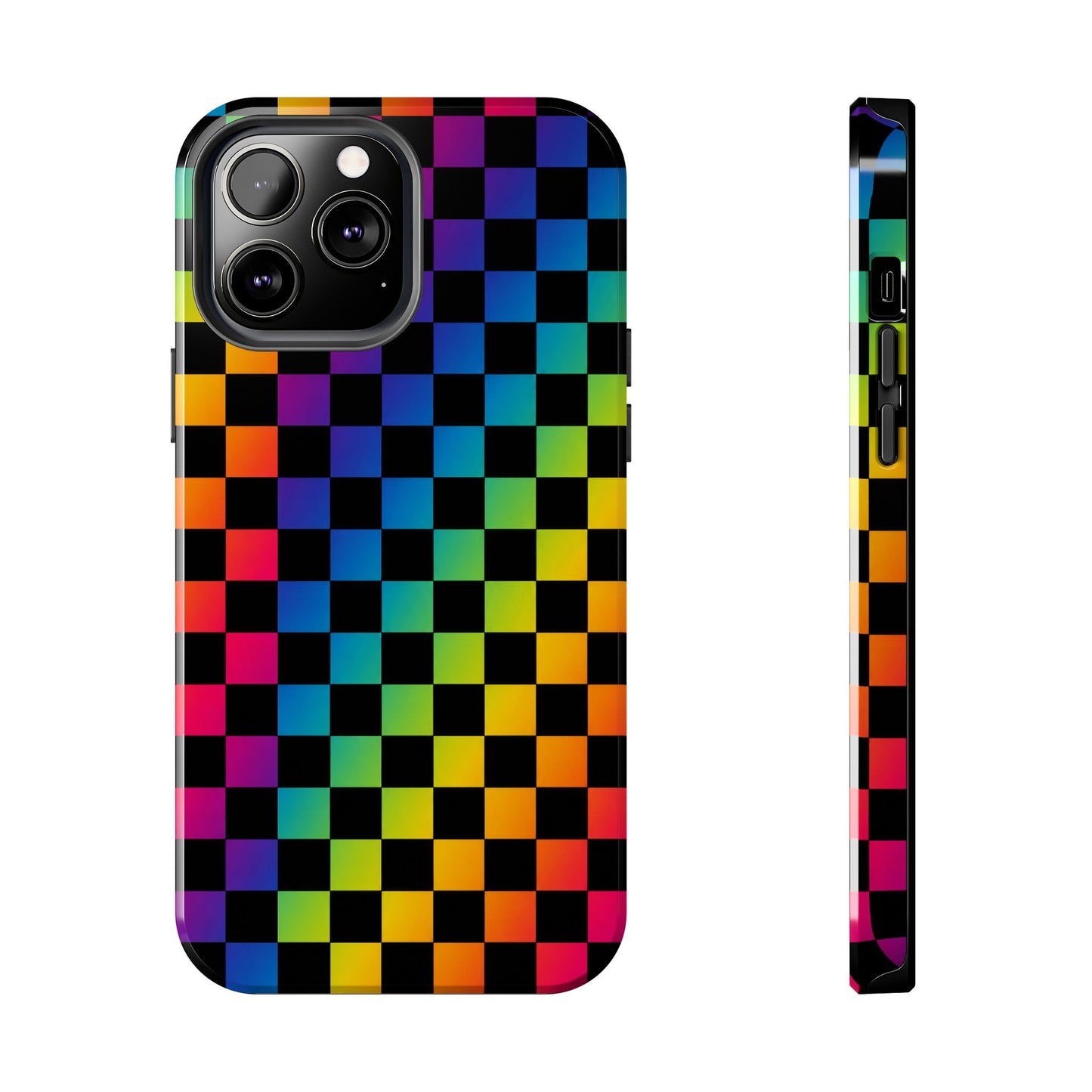 Rainbow Checkerboard Tough Phone Case
