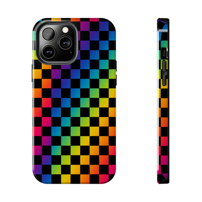 Rainbow Checkerboard Tough Phone Case