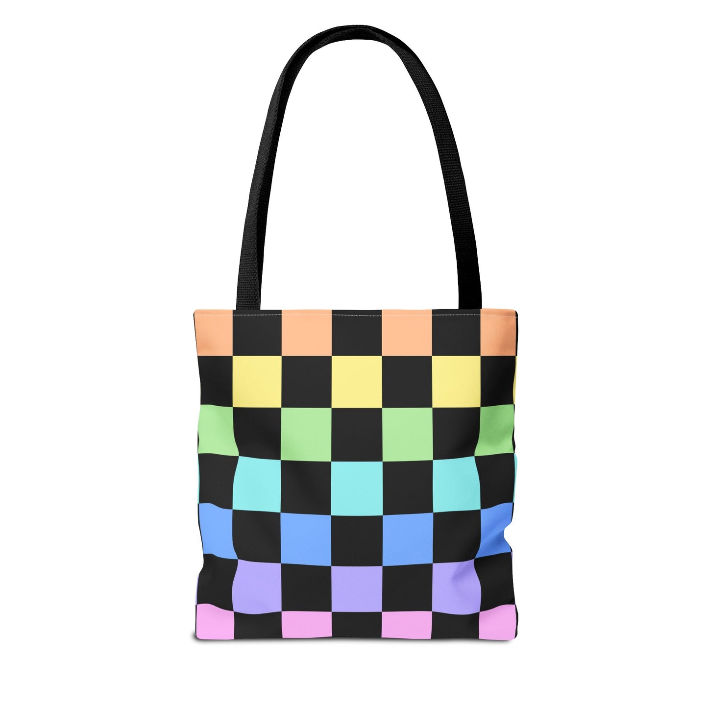 Checkerboard Rainbow Tote Bag