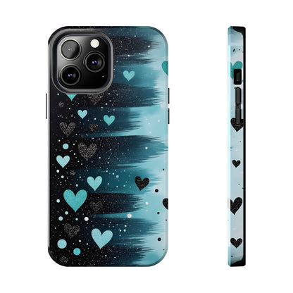 Teal Heart Brushstroke Tough Phone Case