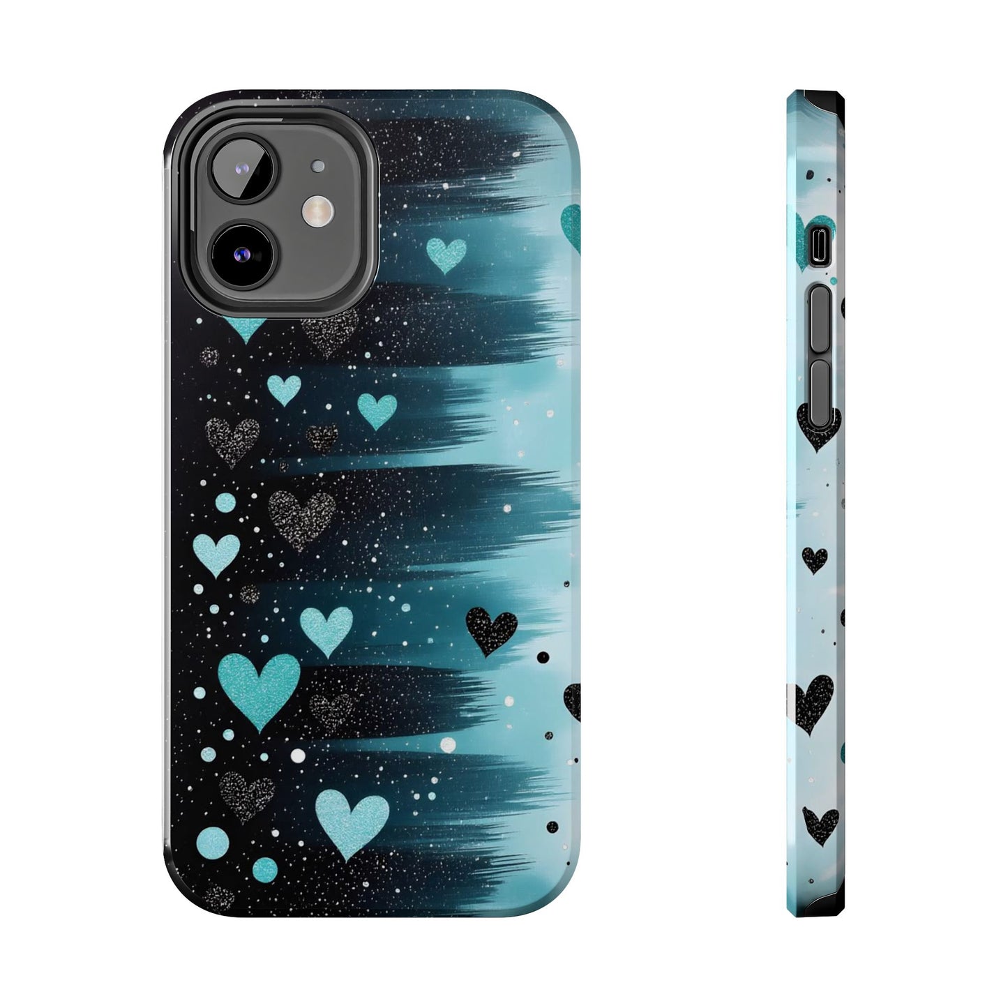 Teal Heart Brushstroke Tough Phone Case