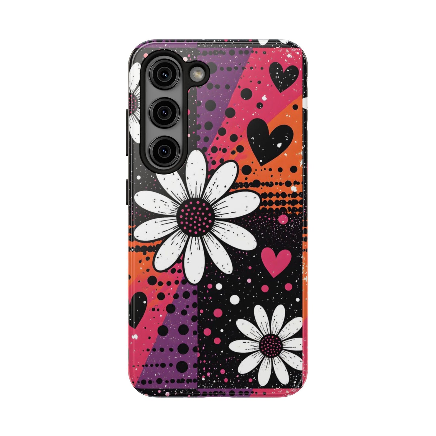 Retro Daisy Hearts Tough Phone Case