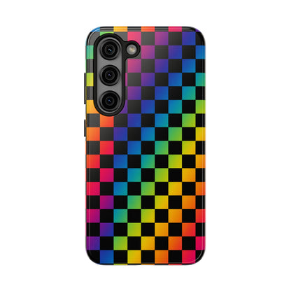 Rainbow Checkerboard Tough Phone Case